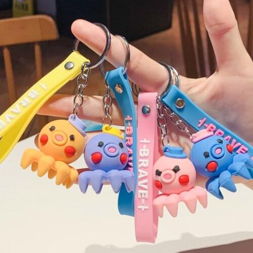 New Flip Octopus Keychain Fashion Pendant Kawaii Doll Flip Octopus Cute Small Two Sides Octopus Animal Keychains Lovely Gift