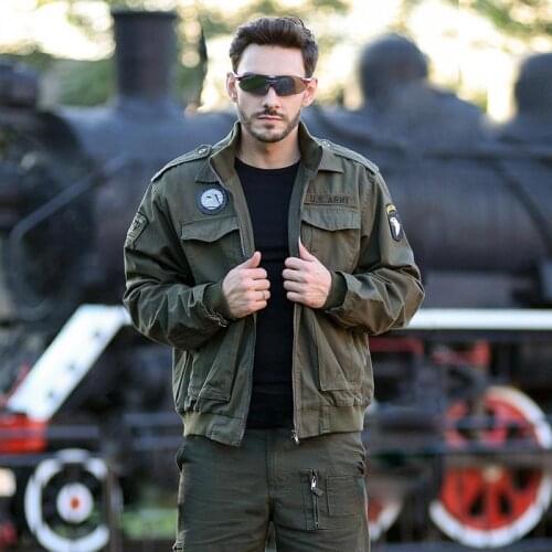 Army Style Slim Outdoor Pure Cotton Flight Men Jacket Bomber Jacket Men Winter Jacket Military Jacket