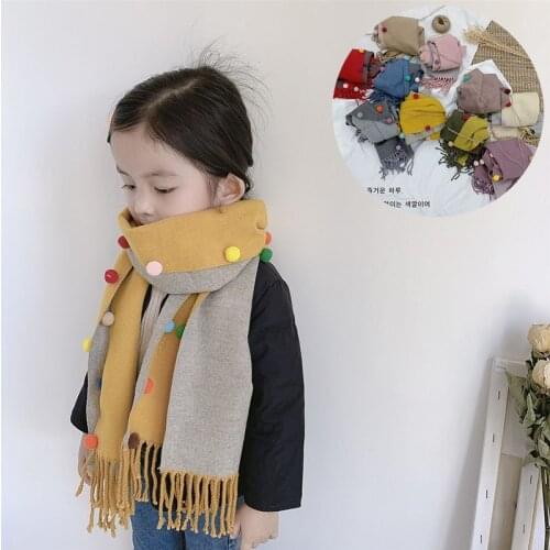 Childrens scarf winter boys and girls autumn winter warm Princess imitation cashmere lovely girl Baby Bib child winter Han