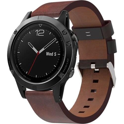 Fistar Replacement Luxury Leather Wrist Strap Watch Band With Tools For Garmin Fenix 5X 5 5S GPS Watch High Grade Wrist Strap