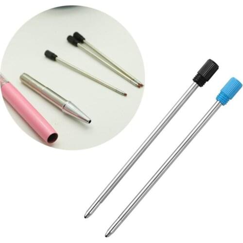 10 PCS Metal Pen Refill 7cm Length For Crystal Ballpoint Student Cartridge Core Black Color Stainless Refill Pen Steel Rod E5S7