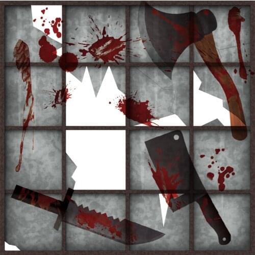 Horrible Halloween Bloody Handprint Stickers Wall Window Door Home Decal Stickers Haunted House Prop Halloween Party Decoration