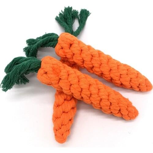 Carrot Shape Rope Toy Pet Long Braided Cotton Rope Toys Puppy Tooth Cleaning Chew Toys Dog Outdoor Traning Fun Playing Toys