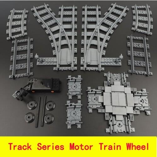 MOC train running track parts 53401 Straight track 53400 curved track bifurcated track 53403 53406 Childrens building block toy