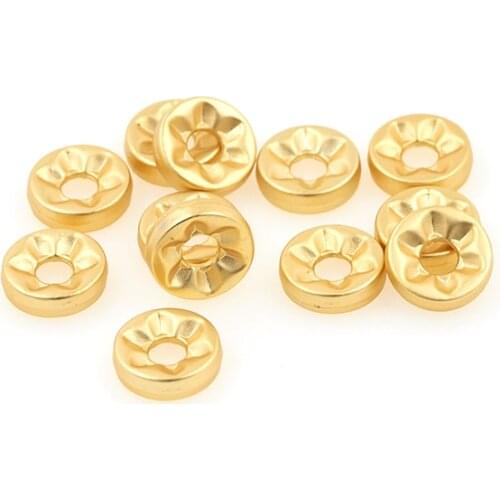 Flat Round Spacer Beads Exquisite Bracelet Necklace Making Frost Wheel Large Hole Cushion Bead Accessories