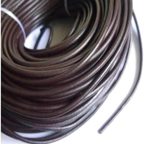 100M/lot brown 1mm 2mm 1.5mm real wax Round COW Genuine Leather Cord Bracelet Necklace Cord DIY Rope String Findings Thread k424