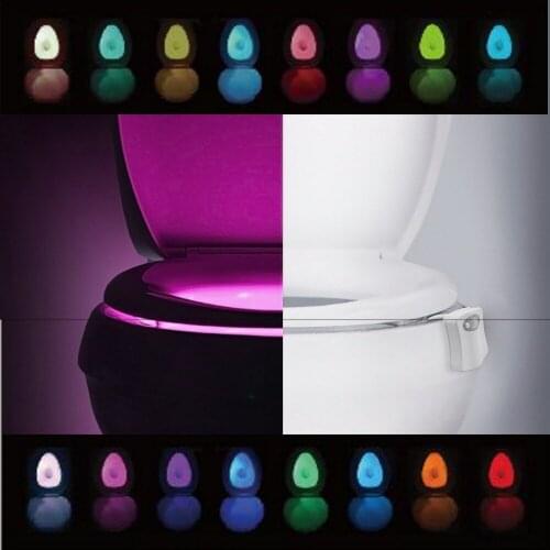 16 Color LED Toilet Seat Night Smart Motion Sensor Waterproof Backlight Toilet Seat Night Light WC Toilet Bathroom Supplies