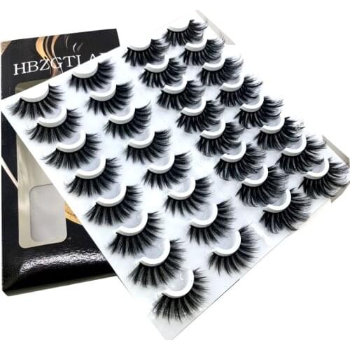 HBZGTLAD 16 pairs 3D Mink Lashes Natural False Eyelashes Dramatic Volume Fake Lashes Makeup Eyelash Extension Silk Eyelashes