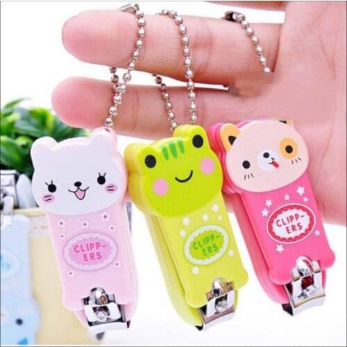 2Pcs/1pc Nail Clipper Mini Cute Baby Nail Beauty Manicure Tools Cartoon Finger Trimmer Scissors Nail Cutter with Keychain Random
