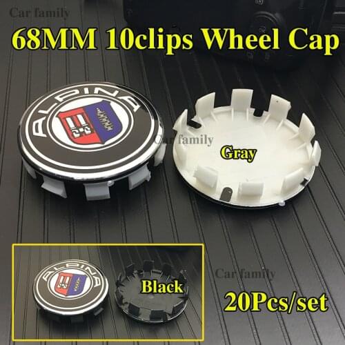 20pcs 10Clips abs Car Wheel Hub caps label car emblem stickers 68mm Auto Wheel Center Emblem Cover for bmw E60 E90 F10 F30