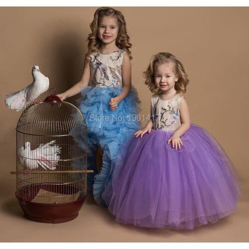 2020 Lovely Baby Flower Girls Dresses Lace Appliques Girl Pageant Dress Floor Length Girls Formal Gowns GLF0092