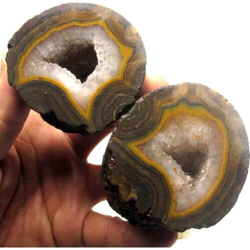 402g Pair of Unpolished Achat Agate Thunderegg Half Geode - crystals and stones healing Mineral specimen Home Decor x0510