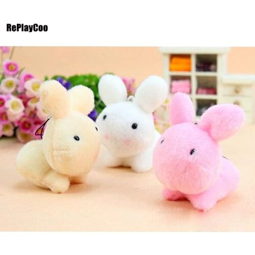 50PCS/LOT Kawaii Mini Bunny Plush Toys Rabbit Soft Stuffed Animal Toys Small Pendant By Phone Bags Gifts For Wedding 01902