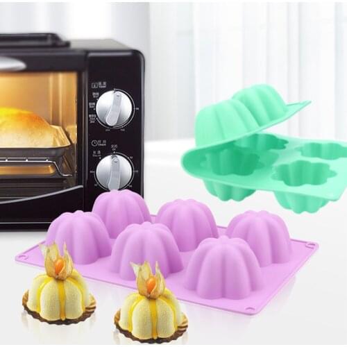 6 Holes Silicone Baking Mold DIY Muffin Bakeware 3D Flowers Cake Mould Chocolate Candy Mold Cake Decorating Tools