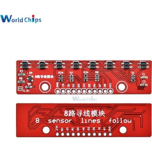 8-Channel Infared Tracing Sensor Detector 8bits Tracking Module For Arduino Diy Smart Car Robot Laboratory 5V DC