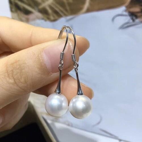 925 Sterling Silver Pearl Party Earrings Findings Mountings Component Jewelry Parts Fittings for Pearls Coral Jade Agate Beads