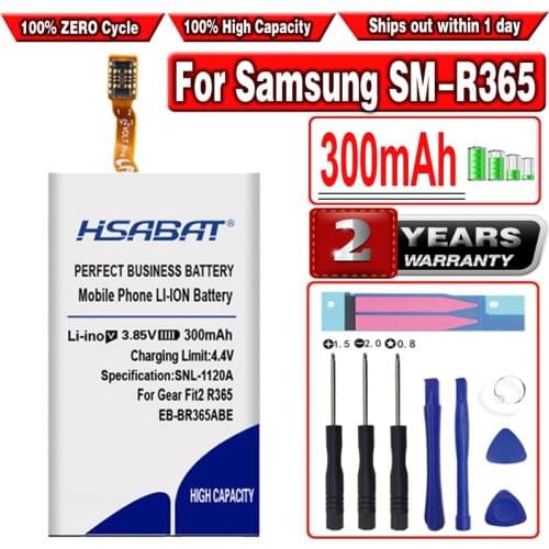 HSABAT 300mAh EB-BR365ABE Battery for Samsung Gear Fit2 Pro Fitness SM-R365 R365 Gear Fit 2 Pro