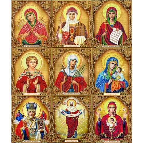 Diamond painting Madonna Round Diamond Embroidery Religious Home Decoration 5D Diy Mosaic Rhinestone Gift