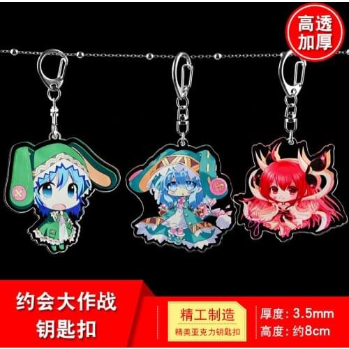 1pc anime keychains DATE A LIVE Yatogami Yoshino Tokisaki Quality Keyrings Pendant Portachiavi