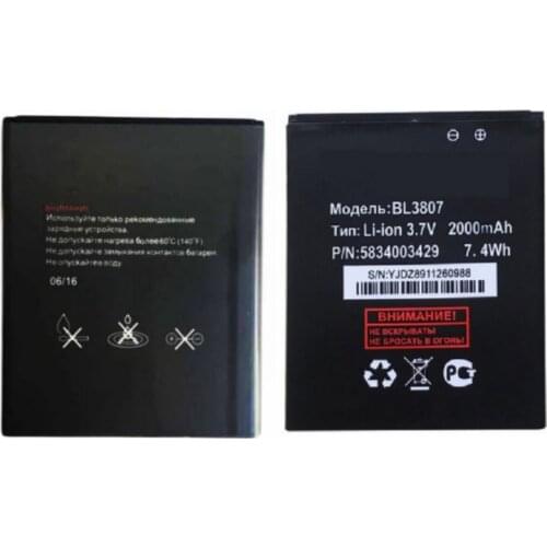 BL3807 batteries 2000mAh for FLY IQ454 IQ 454 Accumulator batteries High quality Replacement Battery