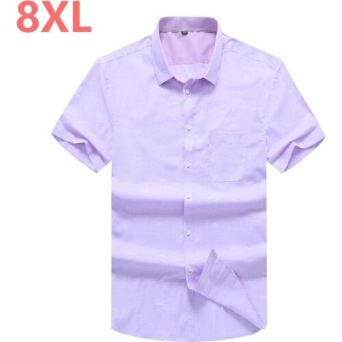 Plus size 10XL 8XL 6XL 5XL Summer Men Shirt High Quality Short Sleeve Fashion Floral Printing Man Shirts Brand Male Dress Shirt