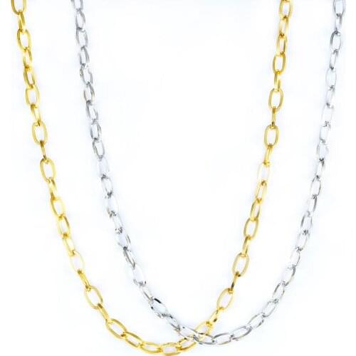 6mm Stainless Steel Gold/Black/Silver/Rose Gold Circle Rolo Link Chain High Quality Mens and Women Punk Chain Necklace