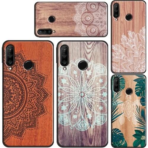 Mandala Wood Floral Soft TPU Case For Huawei P30 P10 P40 P20 Lite Mate 20 10 30 Pro P Smart 2019 Z Cover