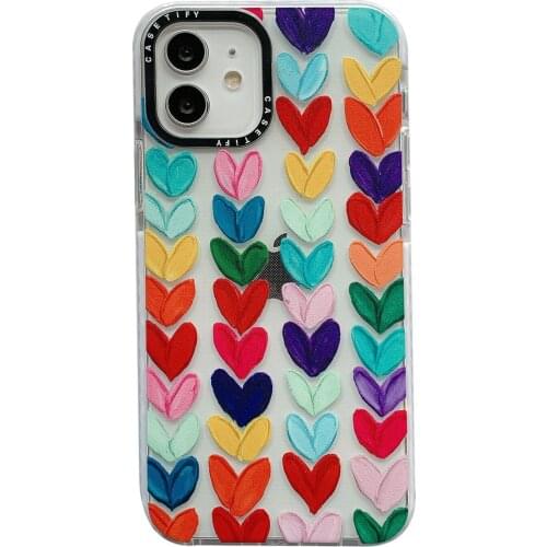 Artistic Crayon Heart Case for iPhone 12 Pro Max Back Phone Cover for 12 Mini 11 Pro Max X XS XR 8 7 Plus SE 2020 Capa