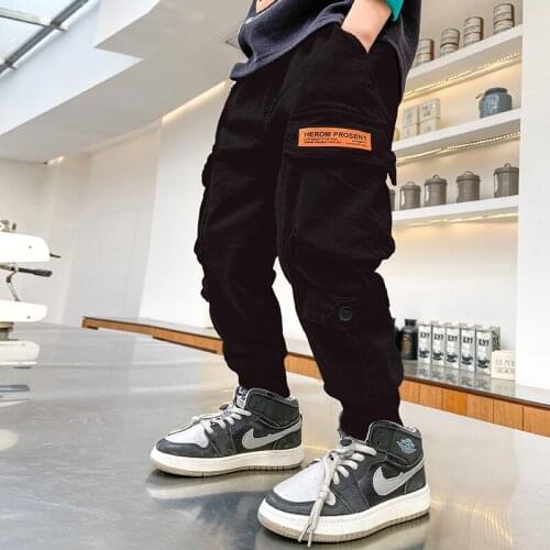 Black Khaki Spring Autumn Casual Pants Boys Kids Trousers Children Clothing Teenagers Sport In Stock High Quality