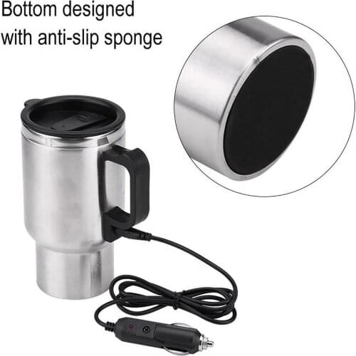 Electric Kettle Travel Coffee Mug Car Cup Portable Stainless Steel Cigarette Lighter Heating KettleTravel USB Heating Bottle Hot