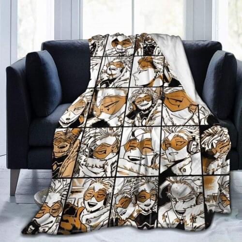 My Hero Academia Collage Anime Hawks - Manga Fleece Throw Blanket, Fuzzy Warm Throws for Winter Bedding, Couch and Plush House