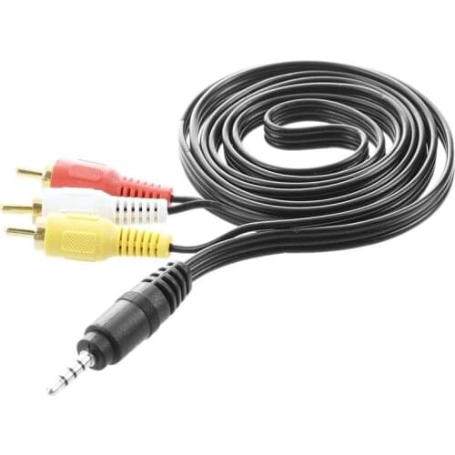 Hot 4.9ft 3.5mm plug to 3 RCA Male Adapter AV Extension Cable for TV VCD DVD