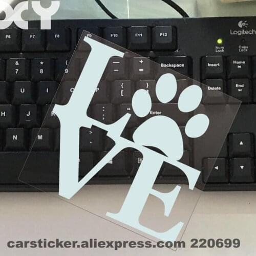 I Love My Dog Cat Precision Cut Vinyl Decal Car Sticker Truck Car Window Bumper Sticker Drop Shipping