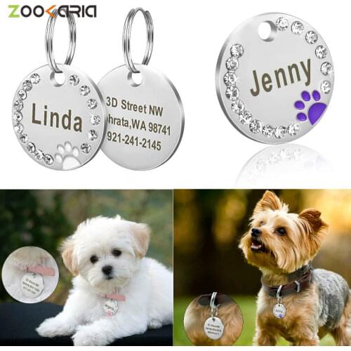 Cat Dog Pet ID Tag Puppy Cat Tag Engraved Custom Dog Collar Accessories Customized Address Name Tag for Dogs Cats