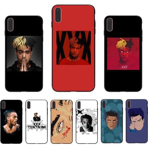 IMIDO XXXTentacion TPU black Phone Case Cover Shell For Iphone 7 8 7PLUS 8PLUS X XS XR XSMAX 5 5S SE 6 6S 6PLUS 6SPLUS