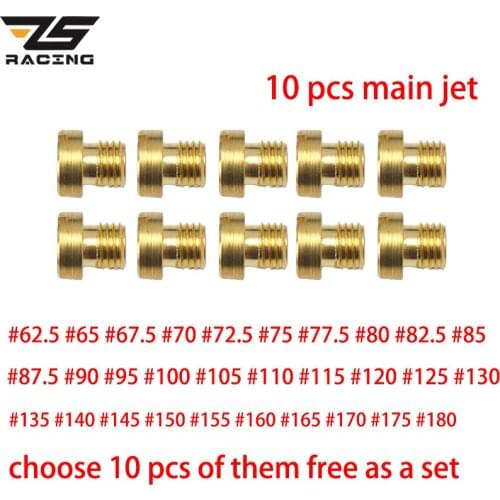 ZS Racing For VM11-22 Carburetor Motorcycle 10pcs 5mm Carb Large Round Main Jets #62.5-#180