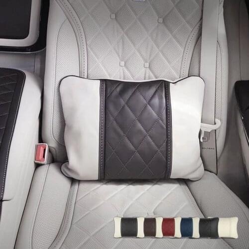 Leather EPE Cotton Car Pillow Leather Seat Supports Sets Back Cushion Auto Neck Rest Lumbar Pillows Office Chair Waist Support