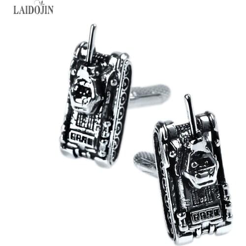 LAIDOJIN Fashion Tanks Cufflinks for Mens Shirt Cuff bottons high quality Novelty Paint Cufflinks Brand Jewelry Wedding Gift