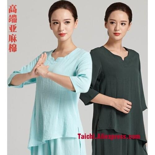 Line martial art Tai chi unform flax women martial arts clothing performance tai chi clothing