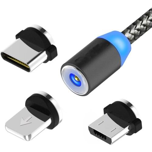 For iphone 6 7 Magnet usb Charger Magnetic Micro USB Cable & & Type C Cable Nylon Braid For Samsung Xcover 4s S9 A50 A5 A7 2017