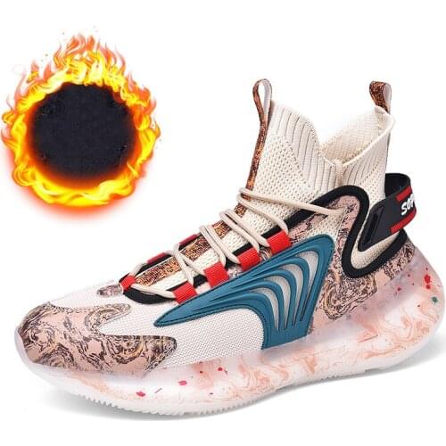 Men Winter Warm Plush Casual Sneakers Male High Top Ankle Snow Shoes Boy Boots Walking Footwear Chaussure Homme Work Trainers