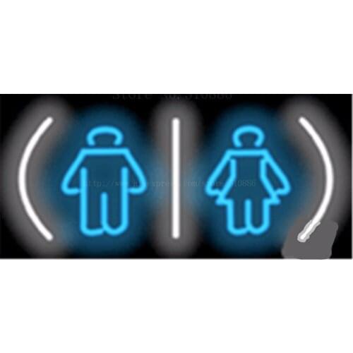 Male/Female Restrooms NEON SIGN REAL GLASS BEER BAR PUB LIGHT SIGNS store display drink public area Advertising Lights 17*14"
