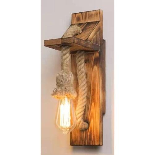 Wall Lamp Wooden Wall Lamp Artpad American Loft Industrial Redtro E27 Wooden Corridor Balcony Light Indoor Fixtures Wall Light
