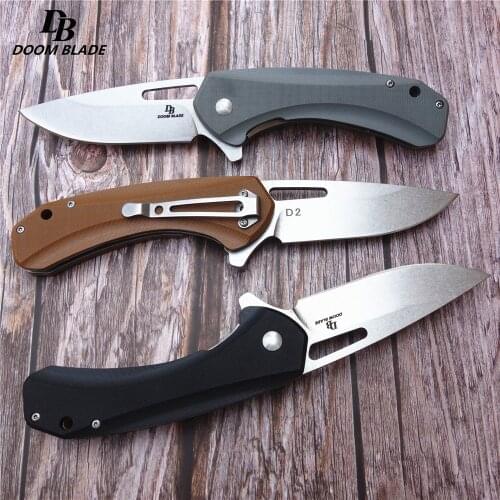 7.9" FH11 60-61HRC Knives Folding Camping Knife D2 Steel Blade + G10 Handle Pocket Knives Tool EDC Outdoor Tool Knife