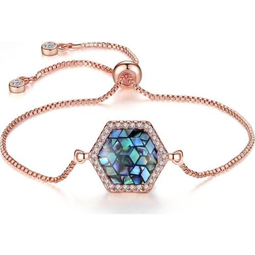 Charms Vintage European Style Exquisite Hexagon Bracelets Reflective Stone With Micro pave Zircon Jewelry For Women