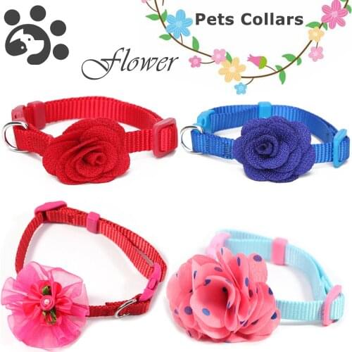 Flower Pet Collar for Small Medium Dogs Cat Costume Necklace Collar Quick Release Pet Accessories Breakaway Collar Flower Collar