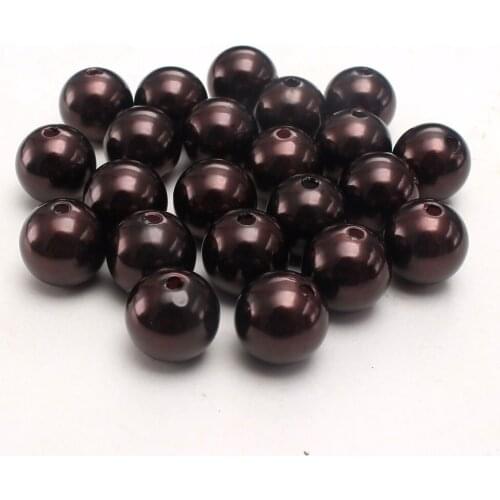 MHS.SUN A36 4MM-30MM Dark Coffee ABS Plastic Pearls Loose Imitation Pearl Spacer Beads For Jewelry Making Garment Accessories