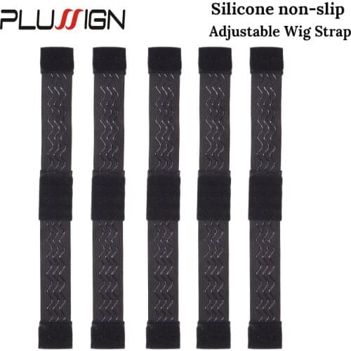 Plussign 5Pcs/lot 2.5Cm 3.5Cm Adjustable Elastic Band With Non Slip Blet Black Elastic Band For Wigs New Wig Accessories