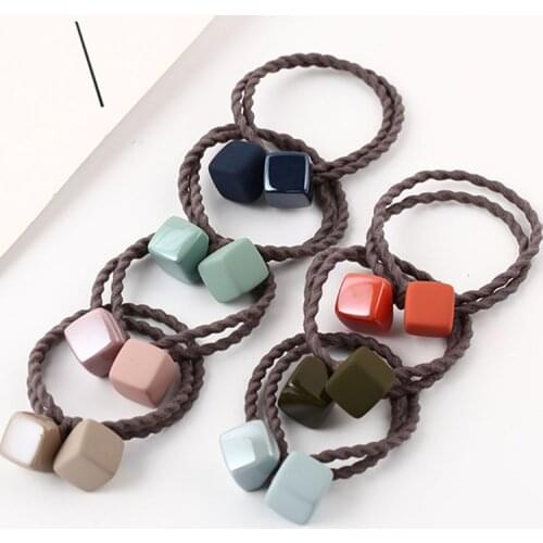 Simple Popular Square Hair Rope Scrunchie Women Girls Elastic Hair Rubber Bands Gum Accessories For Women Girls Ties Headdress