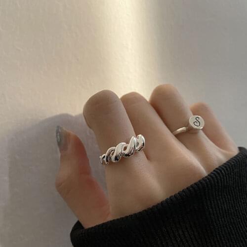 925 Sterling Silver Twist Rope Rings for Women Men Round Open Rings Jewelry Wholesale